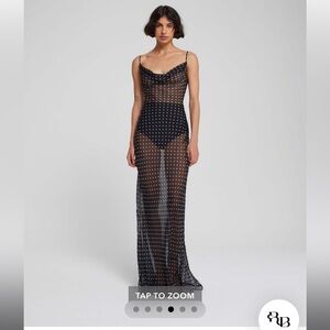 Rat & Boa Sheer Black Polka Dot Maxi Dress